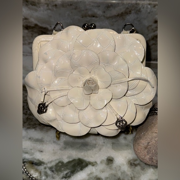 Brighton Creme Rosalie 3D Flower MINI Clutch Shoulder Bag - Picture 2 of 13